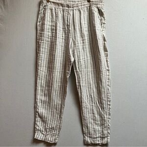 Rosso35 Made in Italy 100% Linen Striped Pull On Pants Trousers US 10